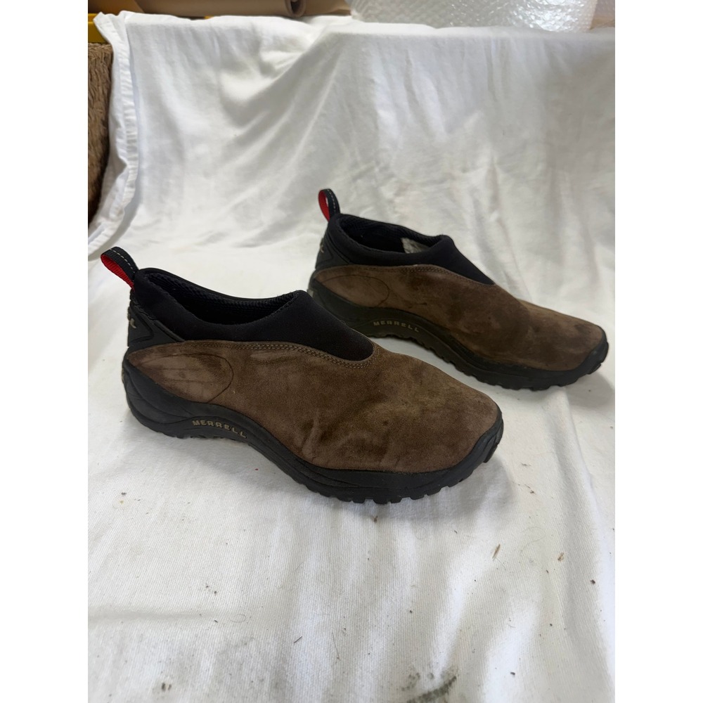 Merrell Orbit Moc Gunsmoke Brown Suede Slip On Shoes Mens 10 Loafers J80855